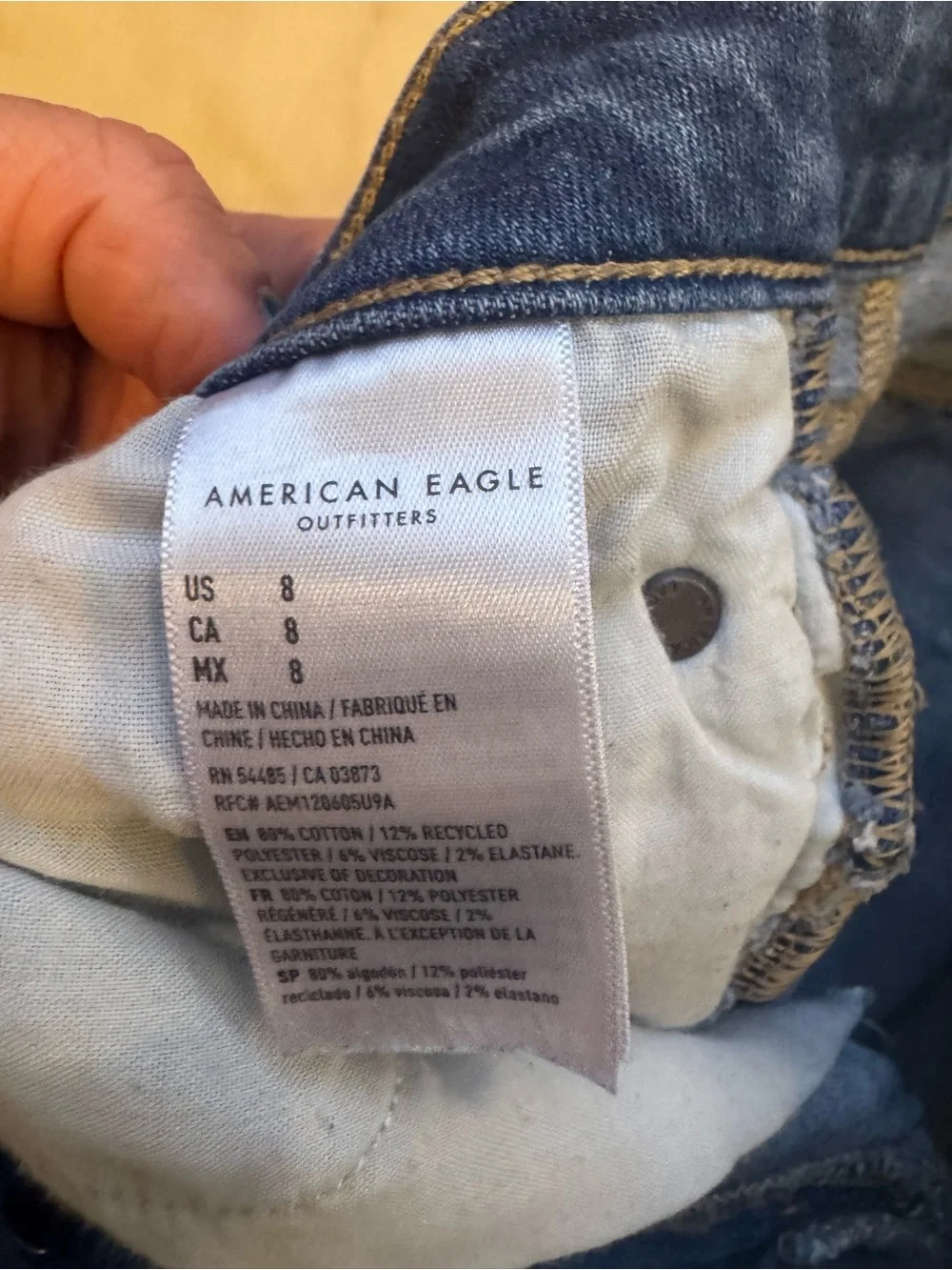 American Eagle Denim Cutoff Shorts Size 8 Raw Hem Festival Summer
